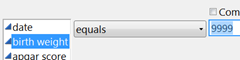 JMP Row Selection dialog for subsetting data