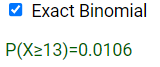 Binomial distribution calculation part 2